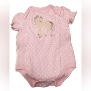 3-6Month John Deere Pink Onsie